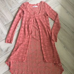Free People Beach High Low crochet Cardigan S/P
